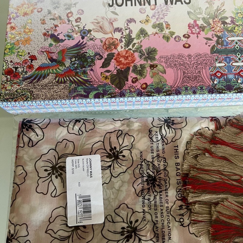 JOHNNY WAS Block Silk Scarf - Picture 8 of 8